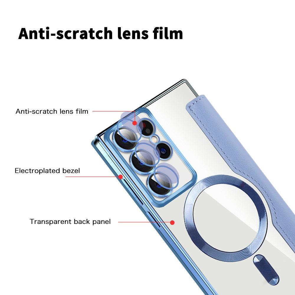 MagSafe Case for Samsung Galaxy S22 Ultra 5G S908, Techsuit, SmartMag Book, Blue