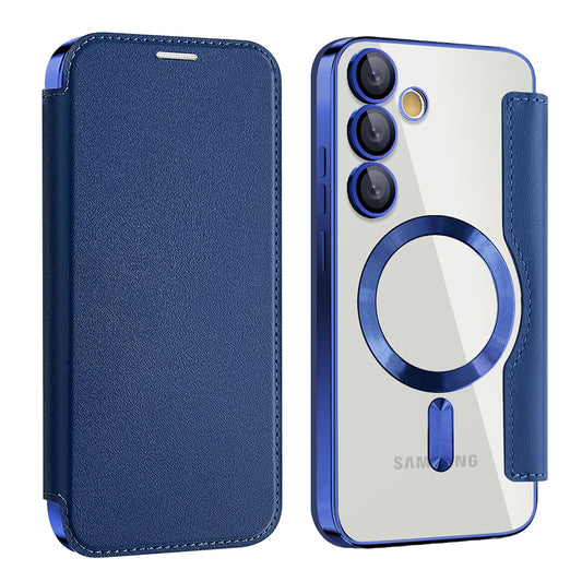 MagSafe Case for Samsung Galaxy S23 FE S711, Techsuit, SmartMag Book, Blue