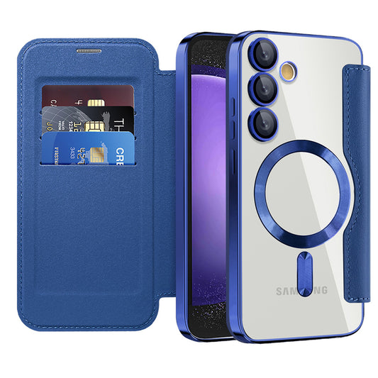 MagSafe Case for Samsung Galaxy S23 FE S711, Techsuit, SmartMag Book, Blue