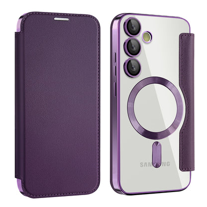 MagSafe Case for Samsung Galaxy S23 FE S711, Techsuit, SmartMag Book, Purple