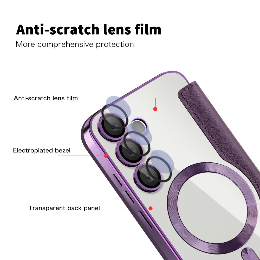 MagSafe Case for Samsung Galaxy S23 FE S711, Techsuit, SmartMag Book, Purple