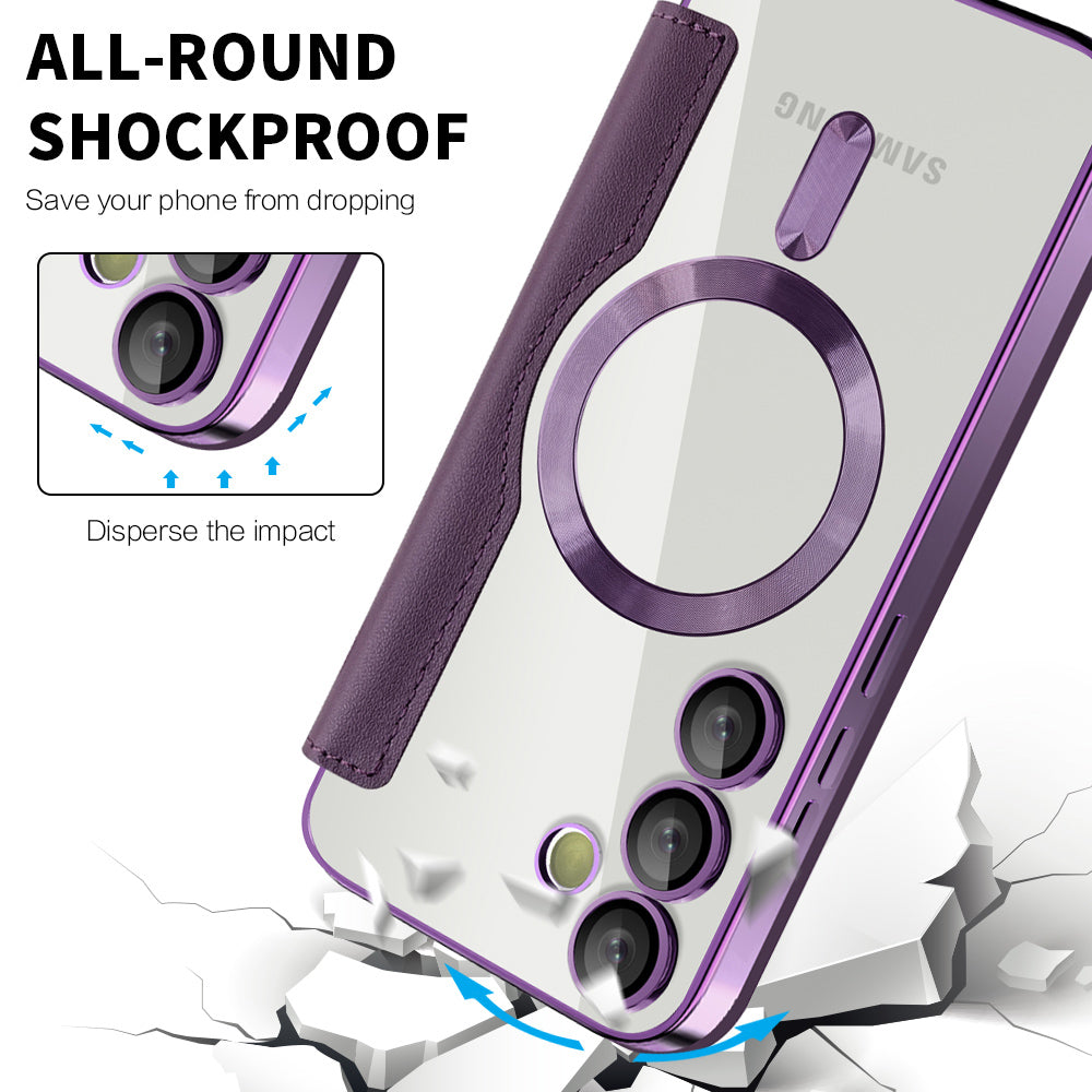 MagSafe Case for Samsung Galaxy S23 FE S711, Techsuit, SmartMag Book, Purple