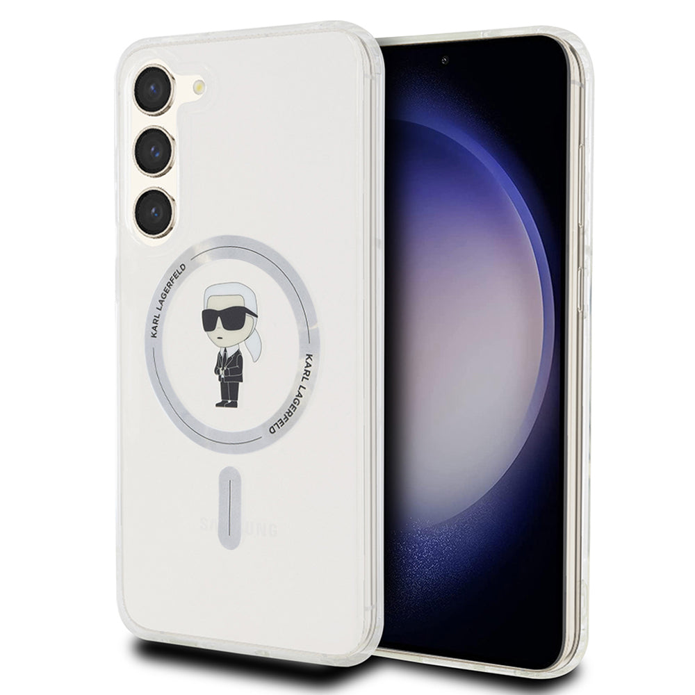 MagSafe Case for Samsung Galaxy S23+ S916, Karl Lagerfeld, IML Ikonik Karl, Transparent