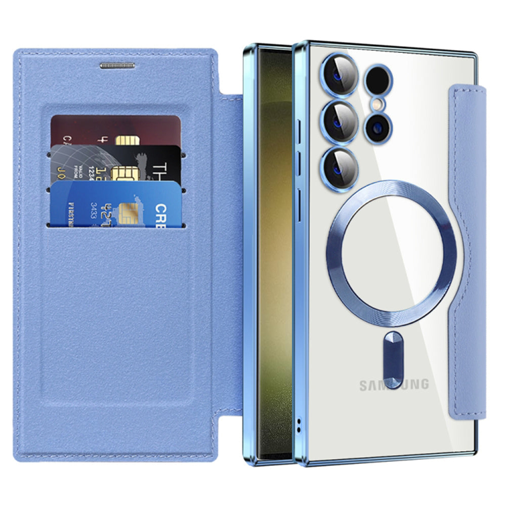 MagSafe Case for Samsung Galaxy S23 Ultra S918, Techsuit, SmartMag Book, Blue