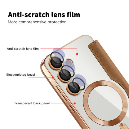 MagSafe Case for Samsung Galaxy S24 FE S721, Techsuit, SmartMag Book, Brown
