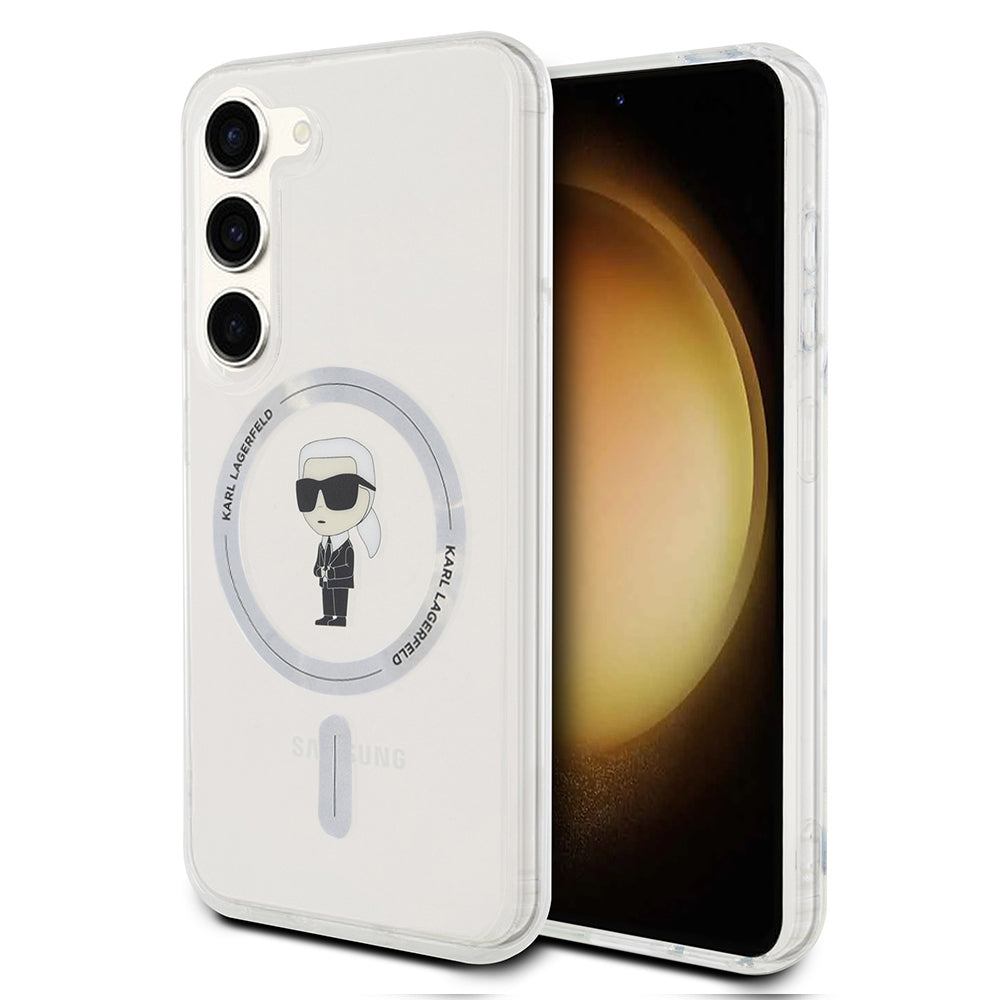 MagSafe Case for Samsung Galaxy S24 S921, Karl Lagerfeld, IML Ikonik Karl, Transparent