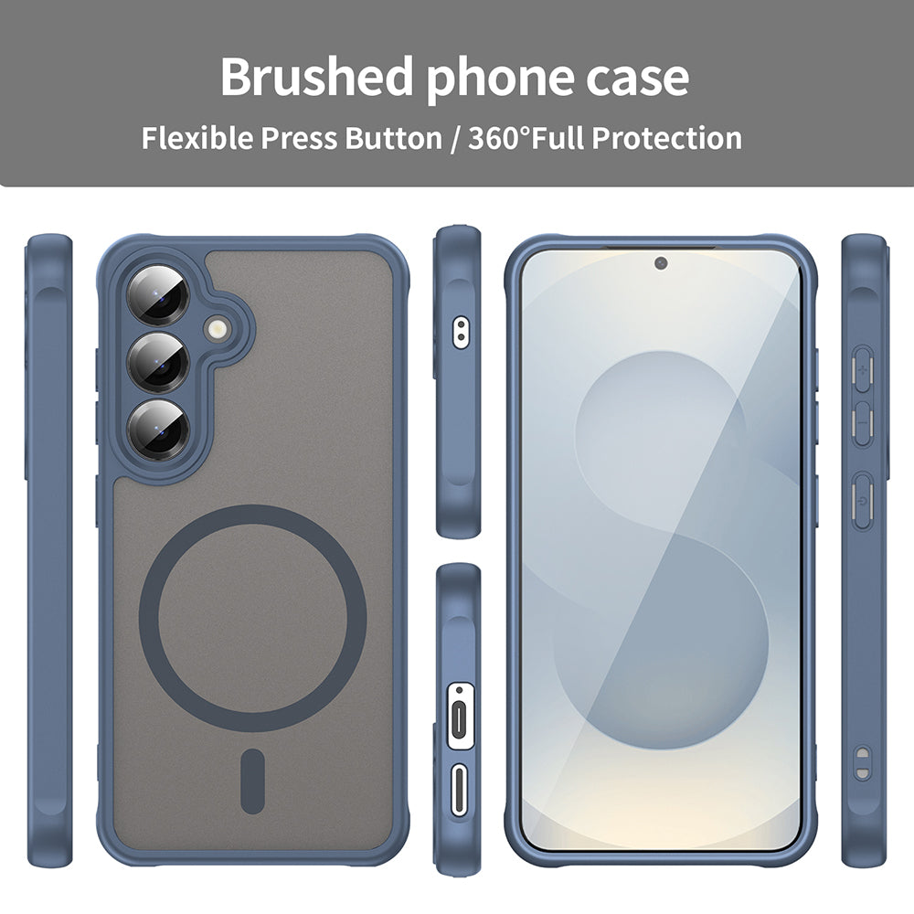 MagSafe Case for Samsung Galaxy S24 S921, Techsuit, HaloFrost II, Navy Blue