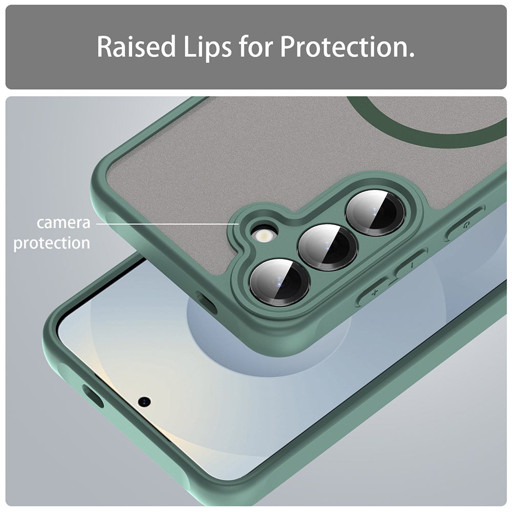 MagSafe Case for Samsung Galaxy S24 S921, Techsuit, HaloFrost II, Green