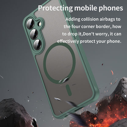 MagSafe Case for Samsung Galaxy S24 S921, Techsuit, HaloFrost II, Green