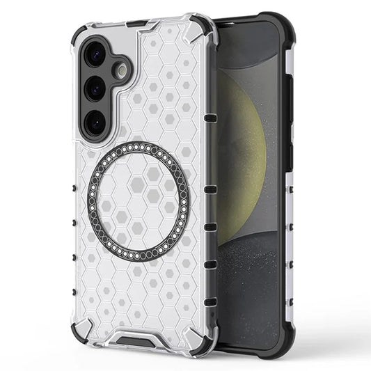 MagSafe Case for Samsung Galaxy S24 S921, Techsuit, HoneyComb Shield, White
