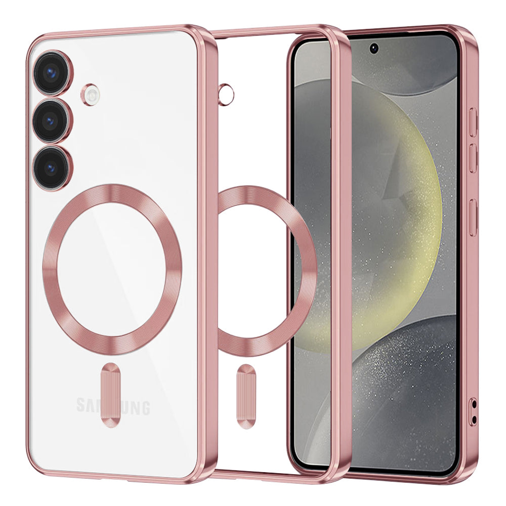 MagSafe Case for Samsung Galaxy S24 S921, Techsuit, Luxury Crystal, Pink