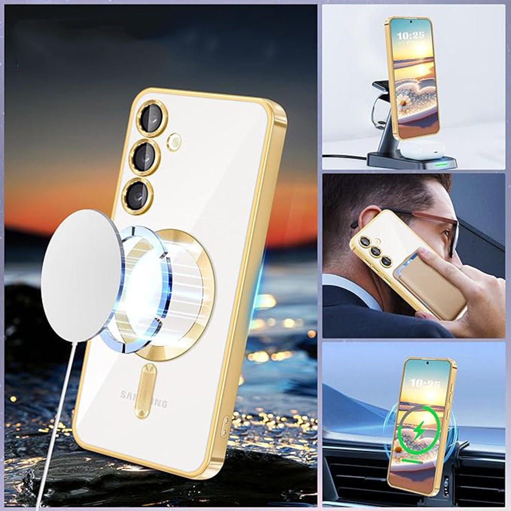 MagSafe Case for Samsung Galaxy S24 S921, Techsuit, Luxury Crystal, Pink