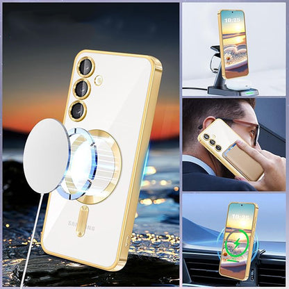 MagSafe Case for Samsung Galaxy S24 S921, Techsuit, Luxury Crystal, Pink