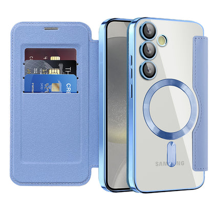 MagSafe Case for Samsung Galaxy S24 S921, Techsuit, SmartMag Book, Blue
