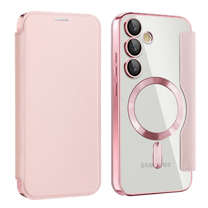 MagSafe Case for Samsung Galaxy S24 S921, Techsuit, SmartMag Book, Pink