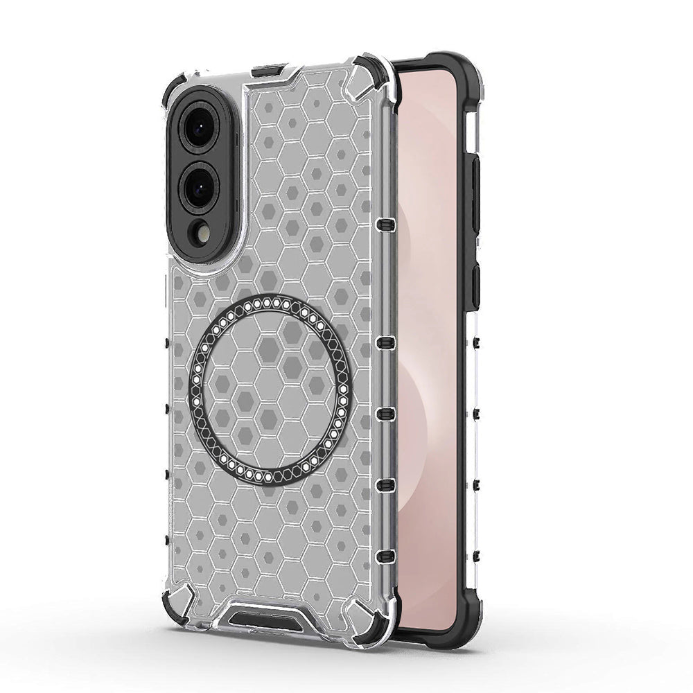 MagSafe Case for Samsung Galaxy S25 Edge S937, Techsuit, HoneyComb Shield, White
