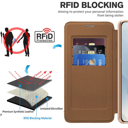 MagSafe Case for Samsung Galaxy S25 Edge S937, Techsuit, SmartMag Book, Brown
