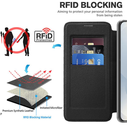 MagSafe Case for Samsung Galaxy S25 Edge S937, Techsuit, SmartMag Book, Black