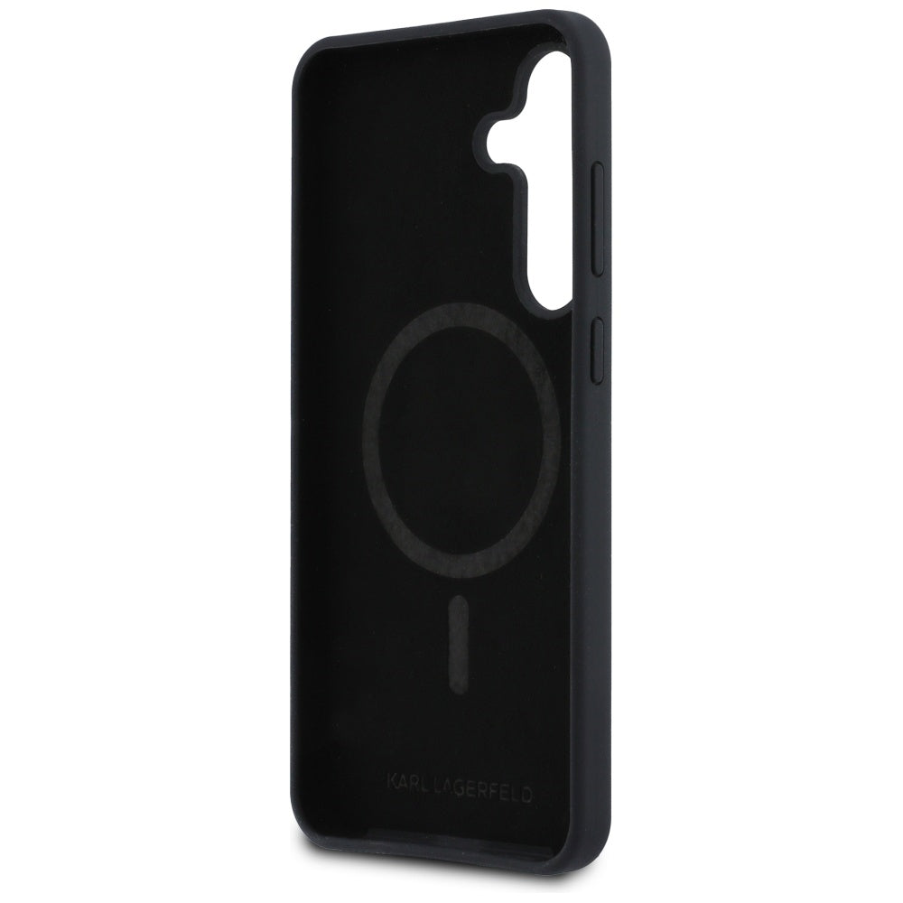 MagSafe Case for Samsung Galaxy S25 FE, Karl Lagerfeld, Silicone Karl & Choupette's Heads, Black