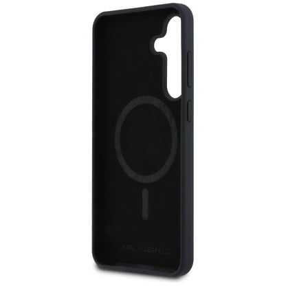 MagSafe Case for Samsung Galaxy S25 FE, Karl Lagerfeld, Silicone Karl & Choupette's Heads, Black