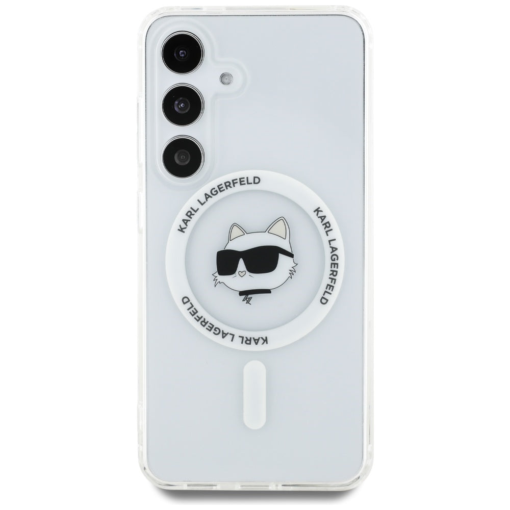 MagSafe Case for Samsung Galaxy S25+ S936, Karl Lagerfeld, IML Choupette's Head, White