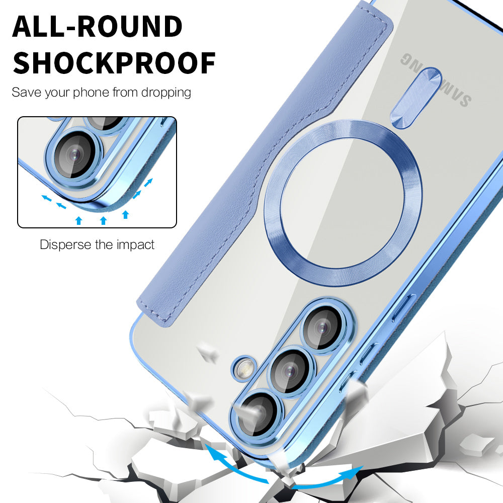 MagSafe Case for Samsung Galaxy S25+ S936, Techsuit, SmartMag Book, Blue
