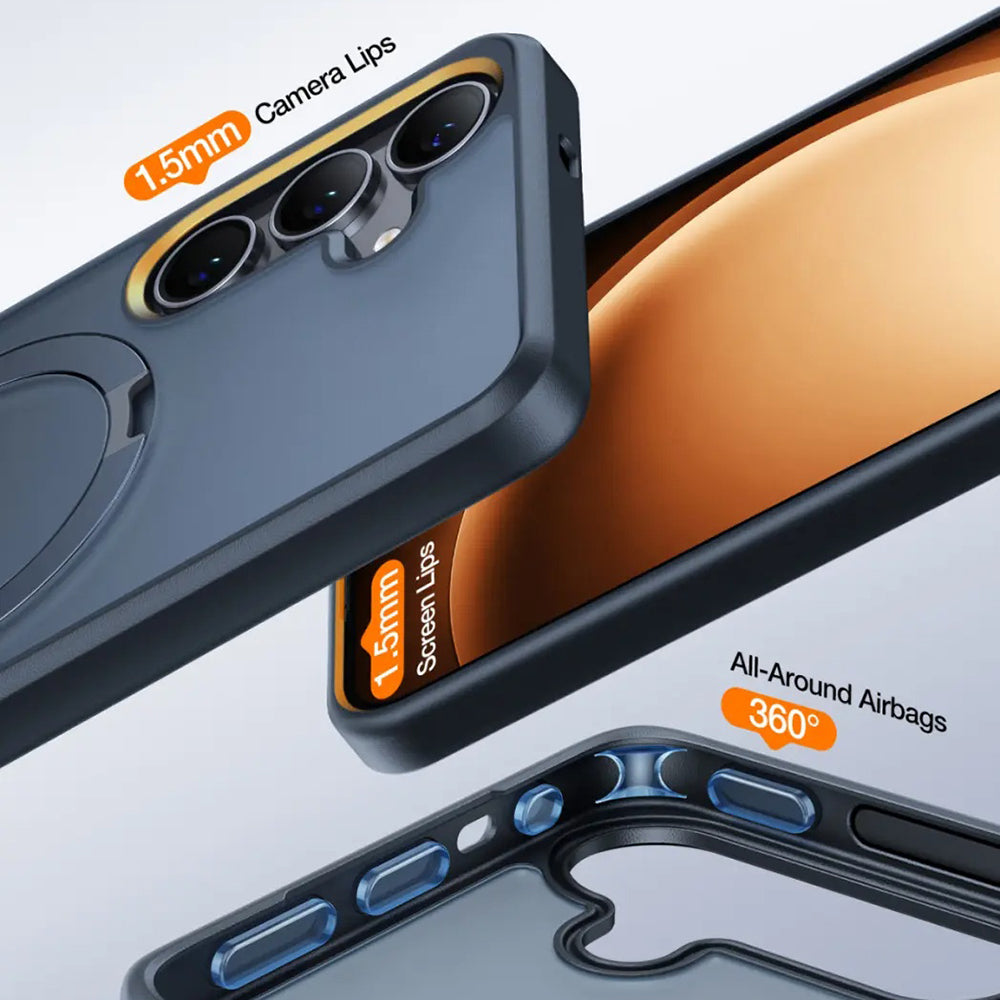 MagSafe Case for Samsung Galaxy S25+ S936, Torras, Ostand, Black