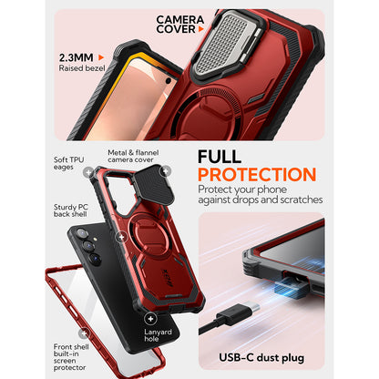 MagSafe Case for Samsung Galaxy S25 S931, i-Blason, ArmorBox, Red