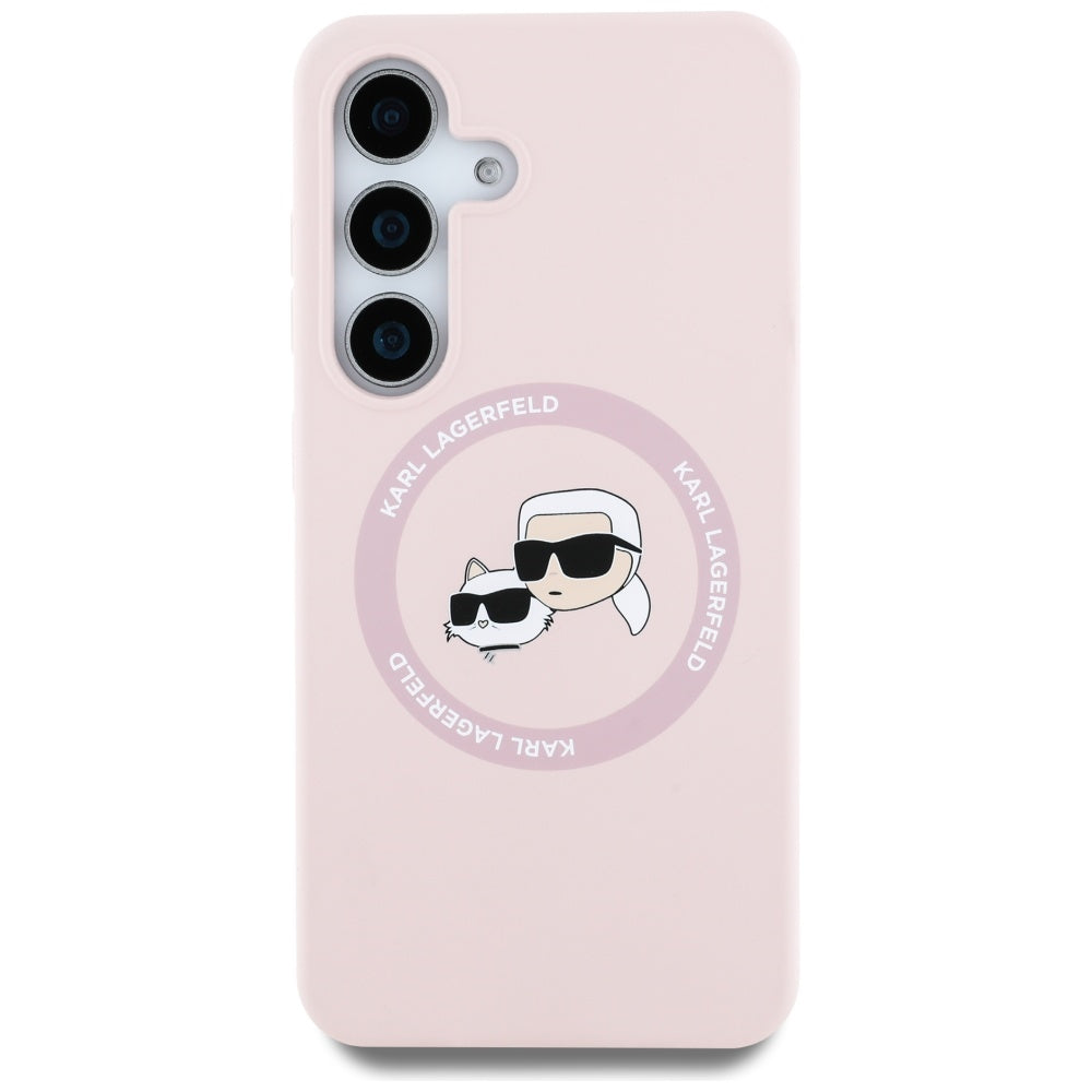 MagSafe Case for Samsung Galaxy S25 S931, Karl Lagerfeld, Silicone Double Heads, Pink