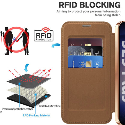MagSafe Case for Samsung Galaxy S25 S931, Techsuit, SmartMag Book, Brown