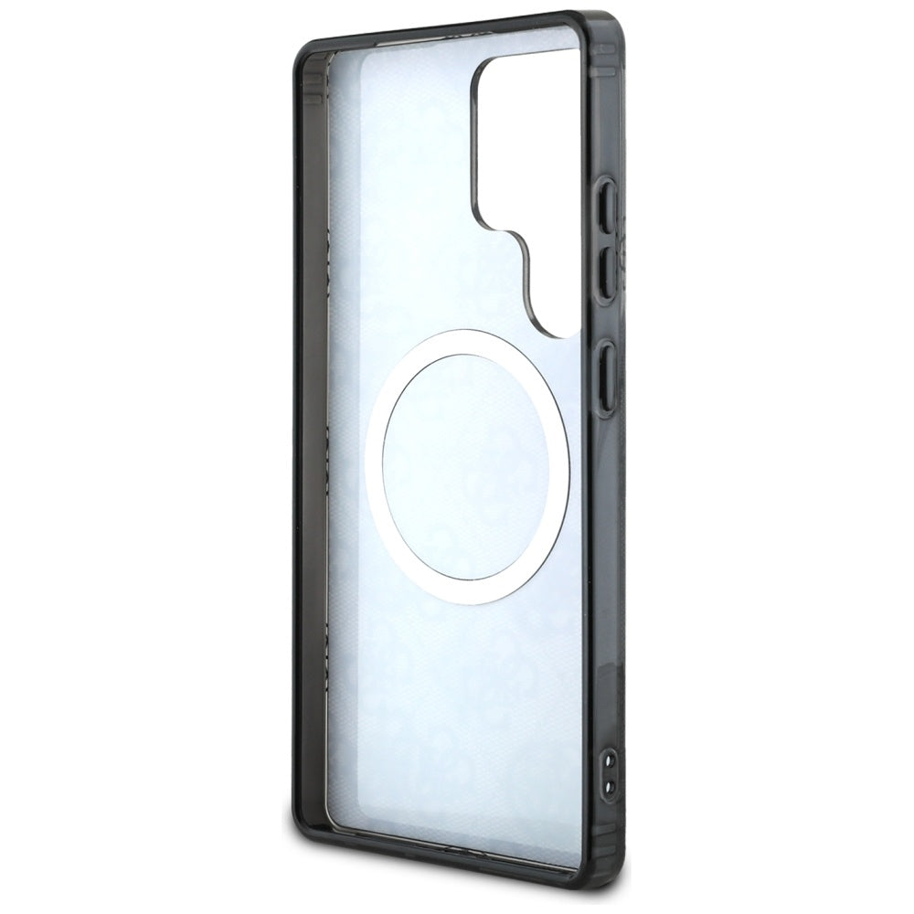 MagSafe Case for Samsung Galaxy S25 Ultra S938, Guess, IML Peony On 4G Background, Black