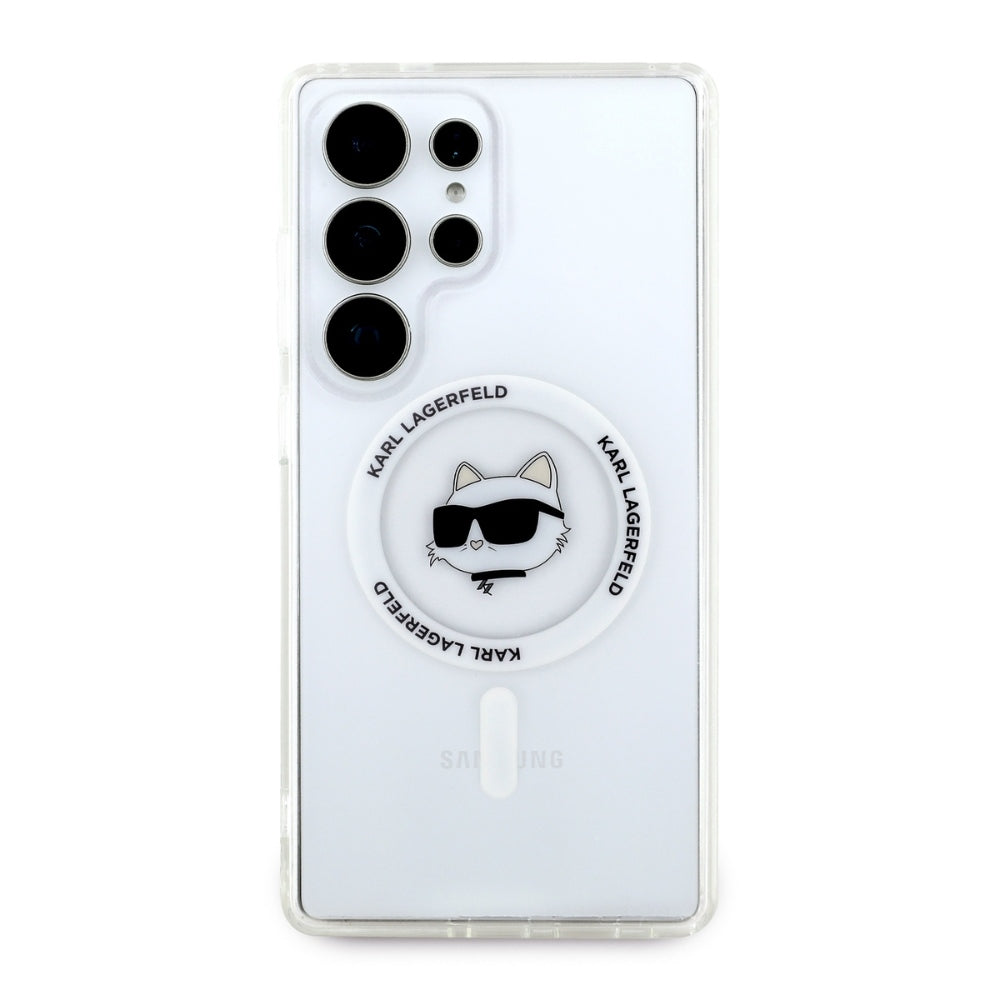 MagSafe Case for Samsung Galaxy S25 Ultra S938, Karl Lagerfeld, IML Choupette's Head, White