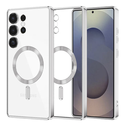 MagSafe Case for Samsung Galaxy S25 Ultra S938, Techsuit, Luxury Crystal, Silver