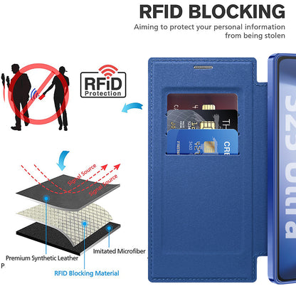 MagSafe Case for Samsung Galaxy S25 Ultra S938, Techsuit, SmartMag Book, Blue