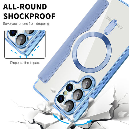 MagSafe Case for Samsung Galaxy S25 Ultra S938, Techsuit, SmartMag Book, Blue