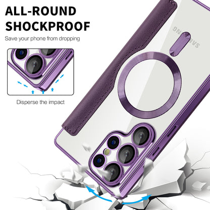MagSafe Case for Samsung Galaxy S25 Ultra S938, Techsuit, SmartMag Book, Purple