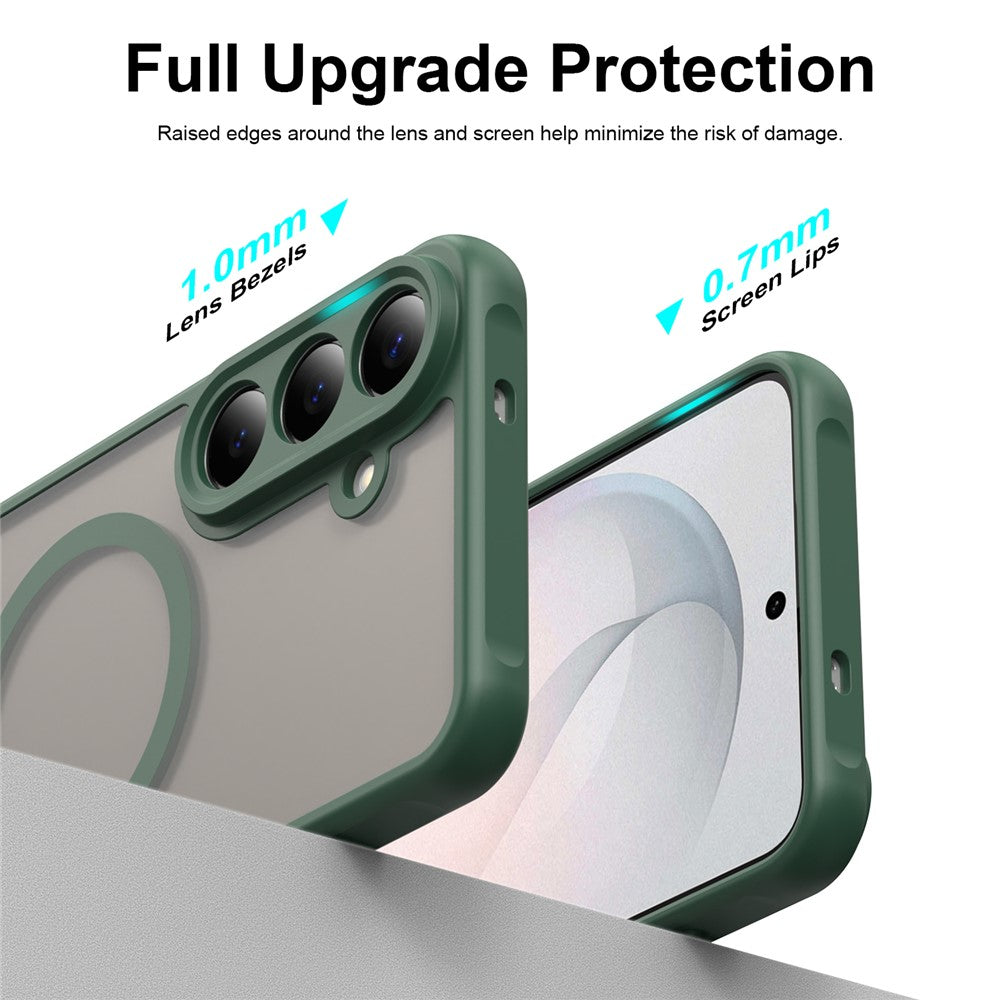 MagSafe Case for Samsung Galaxy S26 FE S741, Techsuit, HaloFrost II, Green