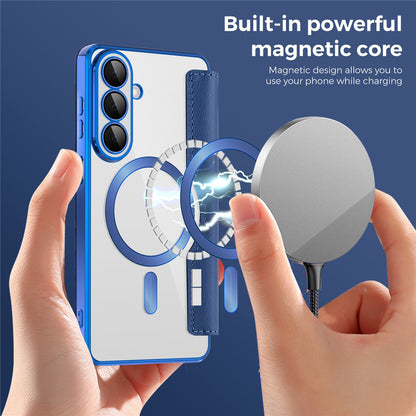 MagSafe Case for Samsung Galaxy S26 Plus, Techsuit, SmartMag Book, Blue