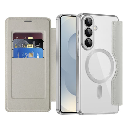 MagSafe Case for Samsung Galaxy S26 Plus, Techsuit, SmartMag Book, Gray