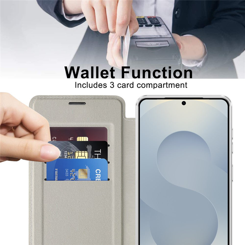 MagSafe Case for Samsung Galaxy S26 Plus, Techsuit, SmartMag Book, Gray
