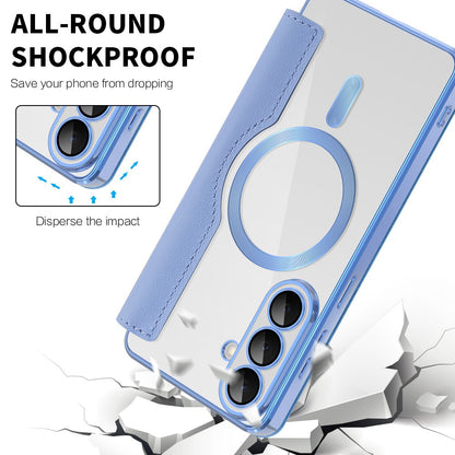 MagSafe Case for Samsung Galaxy S26, Techsuit, SmartMag Book, Blue