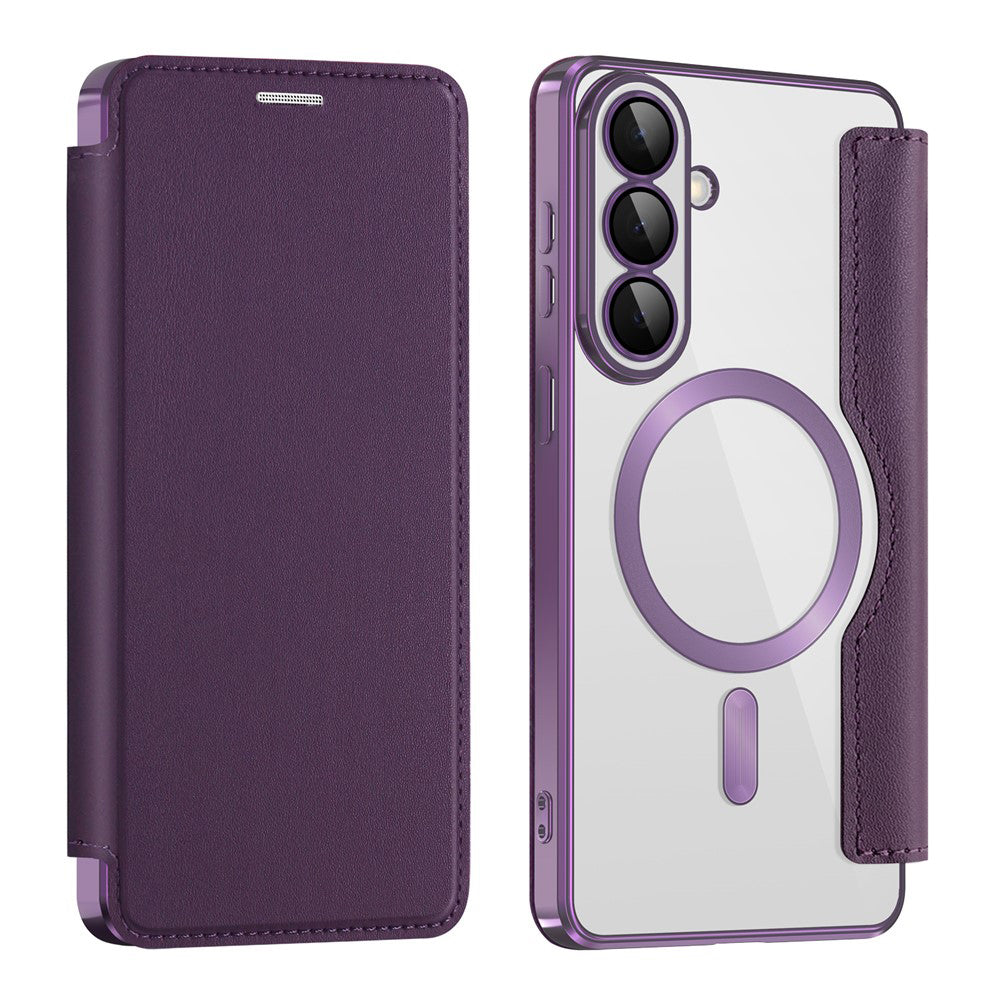 MagSafe Case for Samsung Galaxy S26, Techsuit, SmartMag Book, Purple