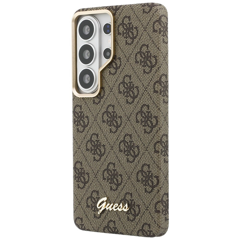 MagSafe Case for Samsung Galaxy S26 Ultra S948, Guess, 4G Script Logo, Brown