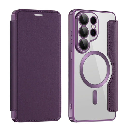 MagSafe Case for Samsung Galaxy S26 Ultra, Techsuit, SmartMag Book, Purple