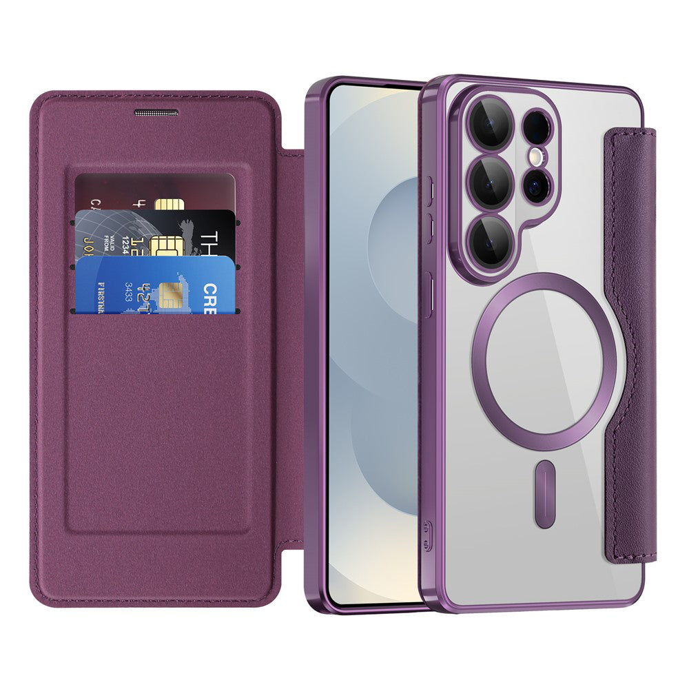 MagSafe Case for Samsung Galaxy S26 Ultra, Techsuit, SmartMag Book, Purple