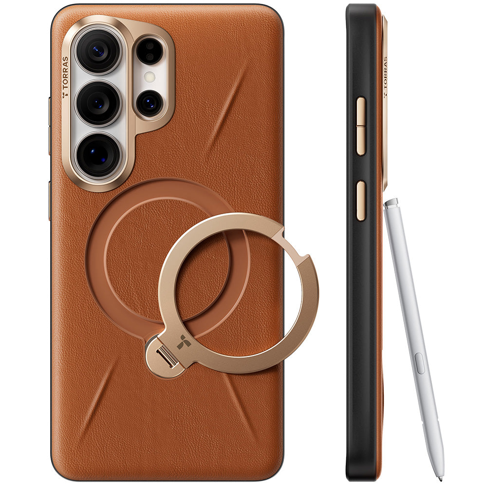 MagSafe Case for Samsung Galaxy S26 Ultra S948, Torras, QPRO Leather, Brown