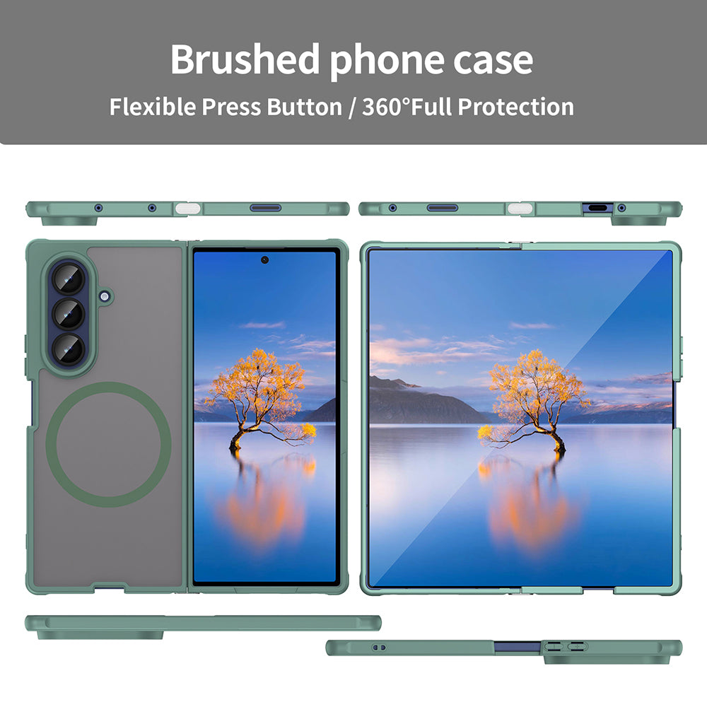 MagSafe Case for Samsung Galaxy Z Fold7 F966, Techsuit, HaloFrost II, Green
