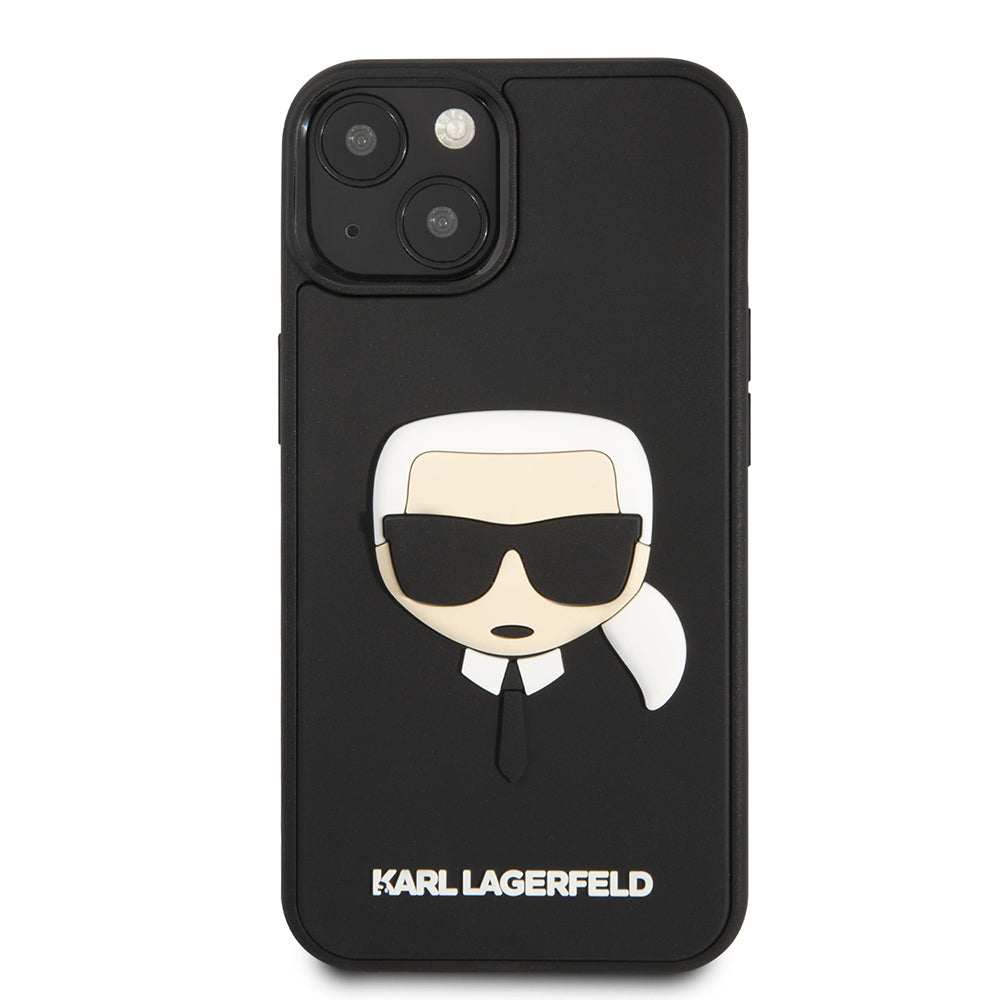 Case for Apple iPhone 14 Plus, Karl Lagerfeld, 3D Rubber Karl's Head, Black