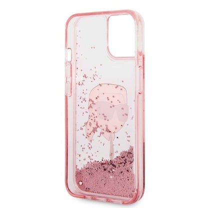 Case for Apple iPhone 14 Plus, Karl Lagerfeld, Glitter Karl's Head, Pink