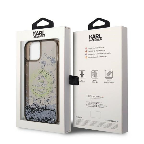 Case for Apple iPhone 14 Plus, Karl Lagerfeld, Liquid Glitter RSG, Black